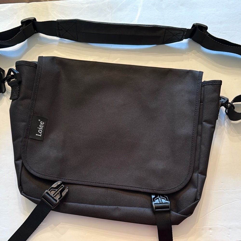 Loiee New No tag Black Laptop Bag with Adjustable Strap and Sleek Design